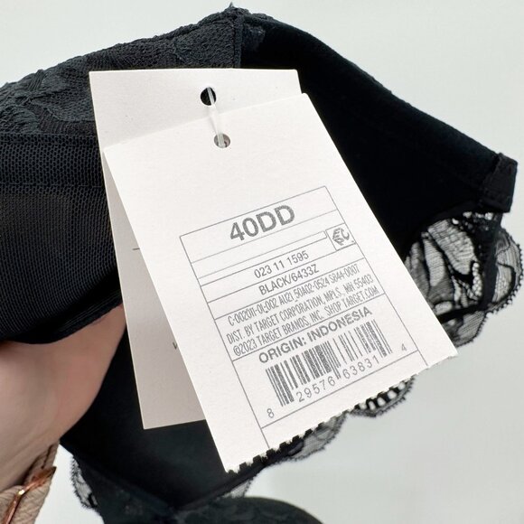 NEW Auden Sublime Lace Plunge Push Up Bra - Black - Picture 11 of 15